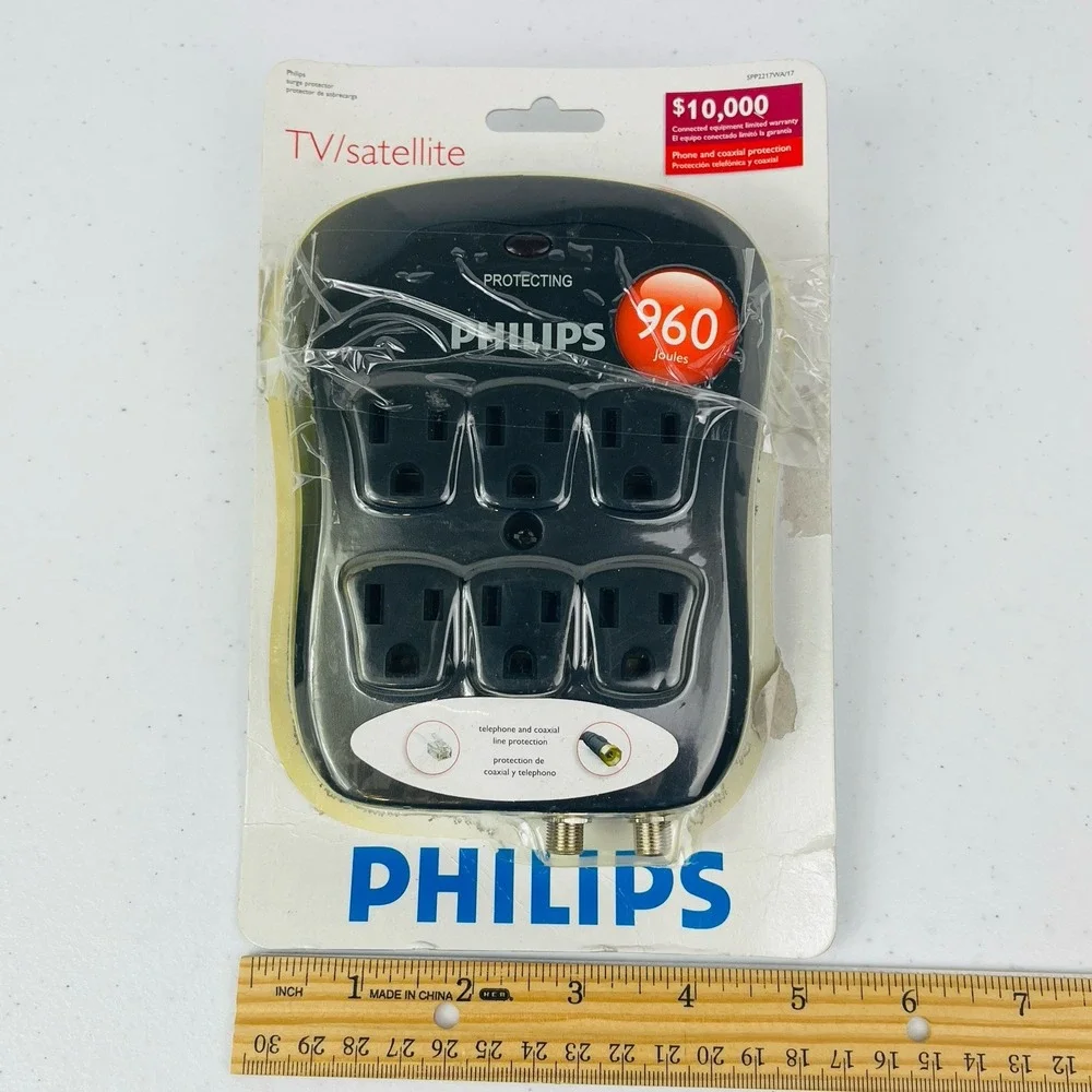Philips TV Satellite SPP2217WA 17 Wall Extension Connector Adapater 6 Outlet